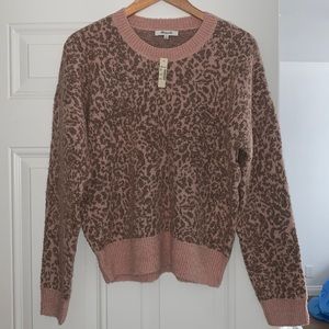 MADEWELL Shrunken Pullover Sweater in Leopard